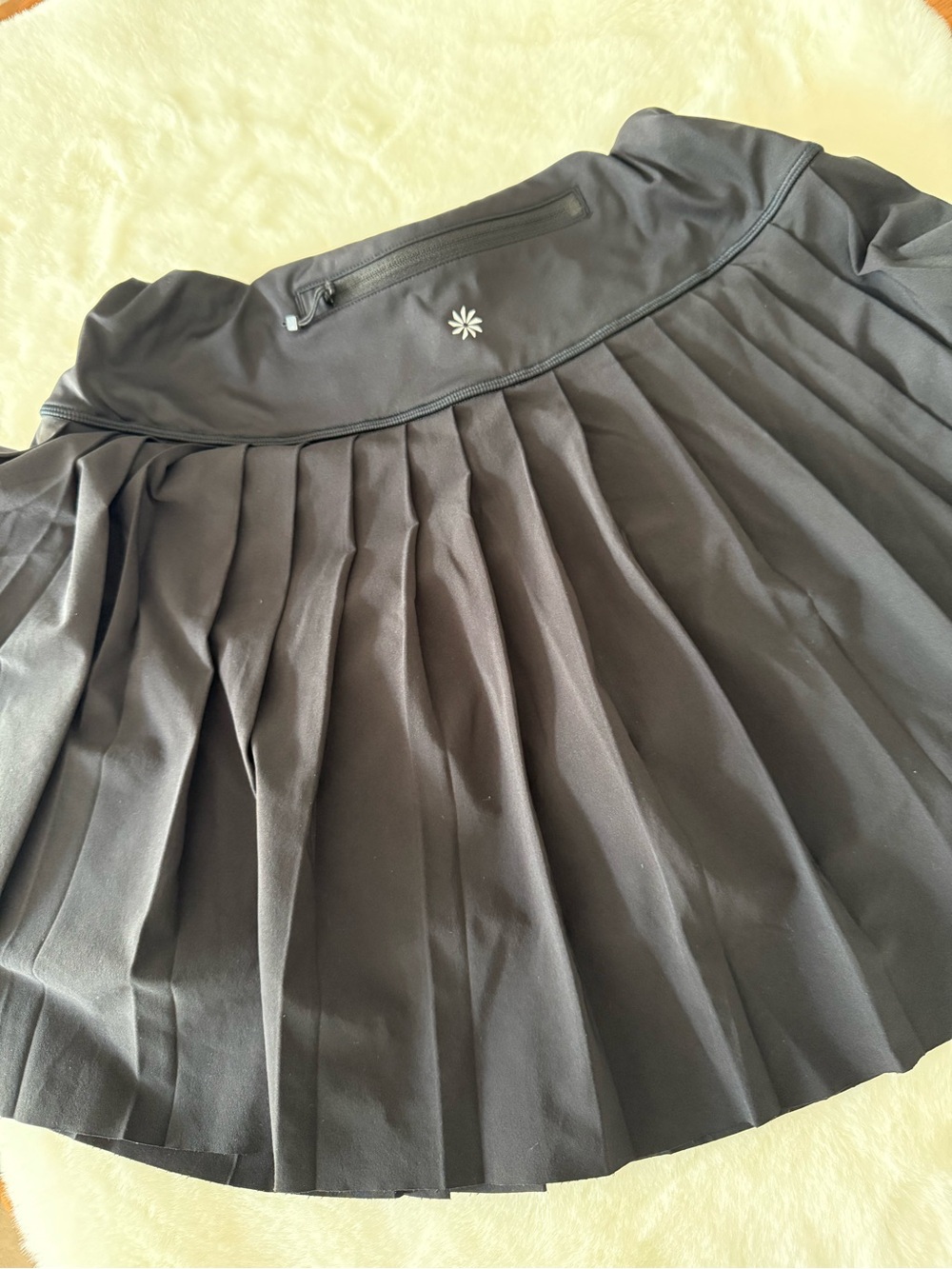 Athleta Black Pleated Skater Skirt